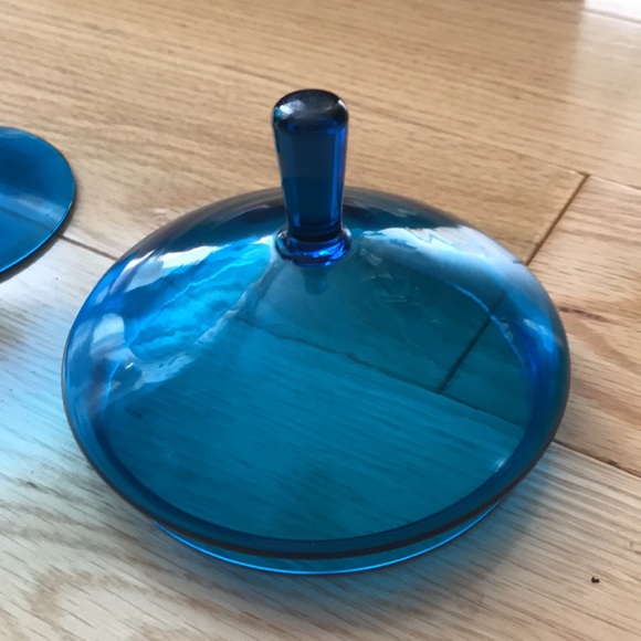 Vintage Empoli Glass Compote / Candy Jar with Lid - Picture 8 of 11